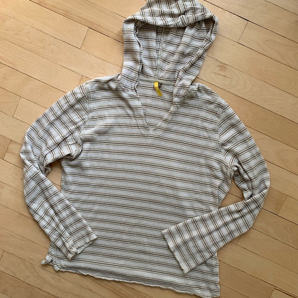 Striped Cream Lolë Pullover - Picture 2 of 8